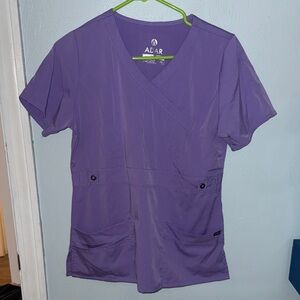 Adar Purple V-Neck Scrub Top